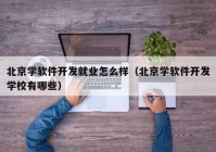 北京学软件开发就业怎么样（北京学软件开发学校有哪些）